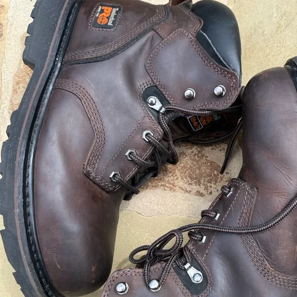 Timberland Pro Pit Boss 6” Work Boots Shoes Steel Toe 33034 Brown Size 9.5 M - Picture 13 of 15
